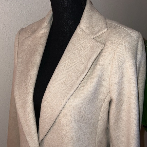 Ralph Lauren Women’s Cream Wool Blend Dress Coat Overcoat Single Breasted 8 - Picture 3 of 16
